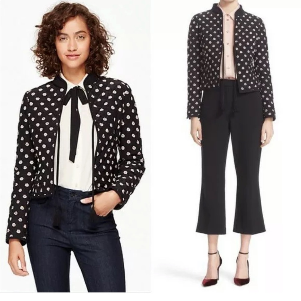 Kate Spade ditsy floral silk quilted jacket
